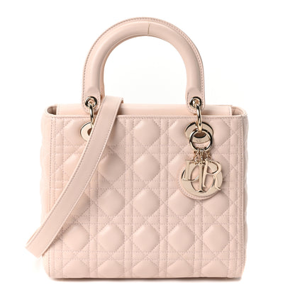 Christian Dior Lambskin Cannage Medium Lady Dior Light Pink 1 of 10