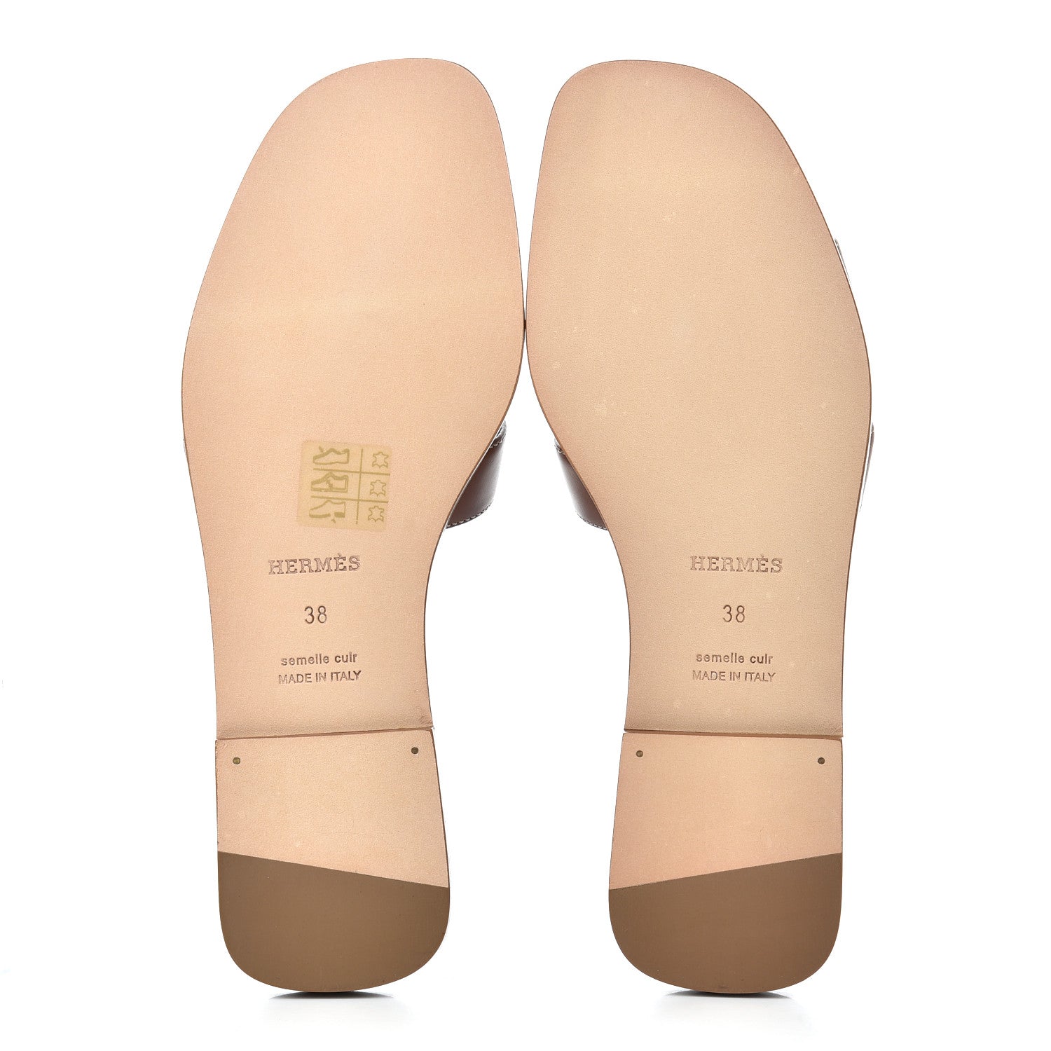 Hermes Box Calfskin Oran Sandals 38 Gold 5 of 8
