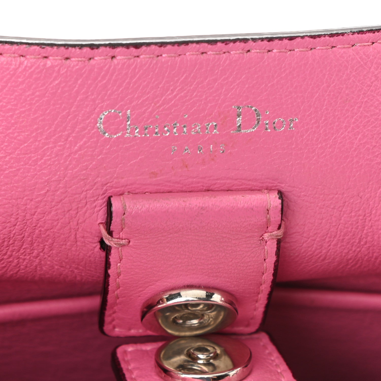 Christian Dior Calfskin Tri-Color Mini Diorissimo Tote Red Pink Blue 6 of 8