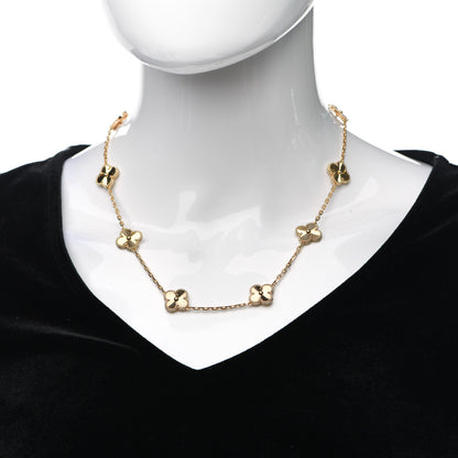 Van Cleef & Arpels 18K Yellow Gold 10 Motifs Guilloche Vintage Alhambra Necklace 2 of 6