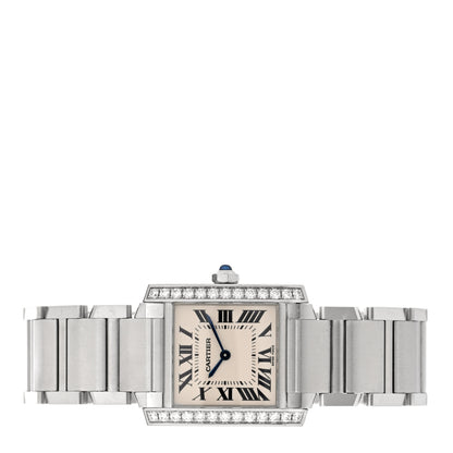 Cartier Stainless Steel Diamond Bezel 25mm Tank Francaise Quartz Watch 2 of 4