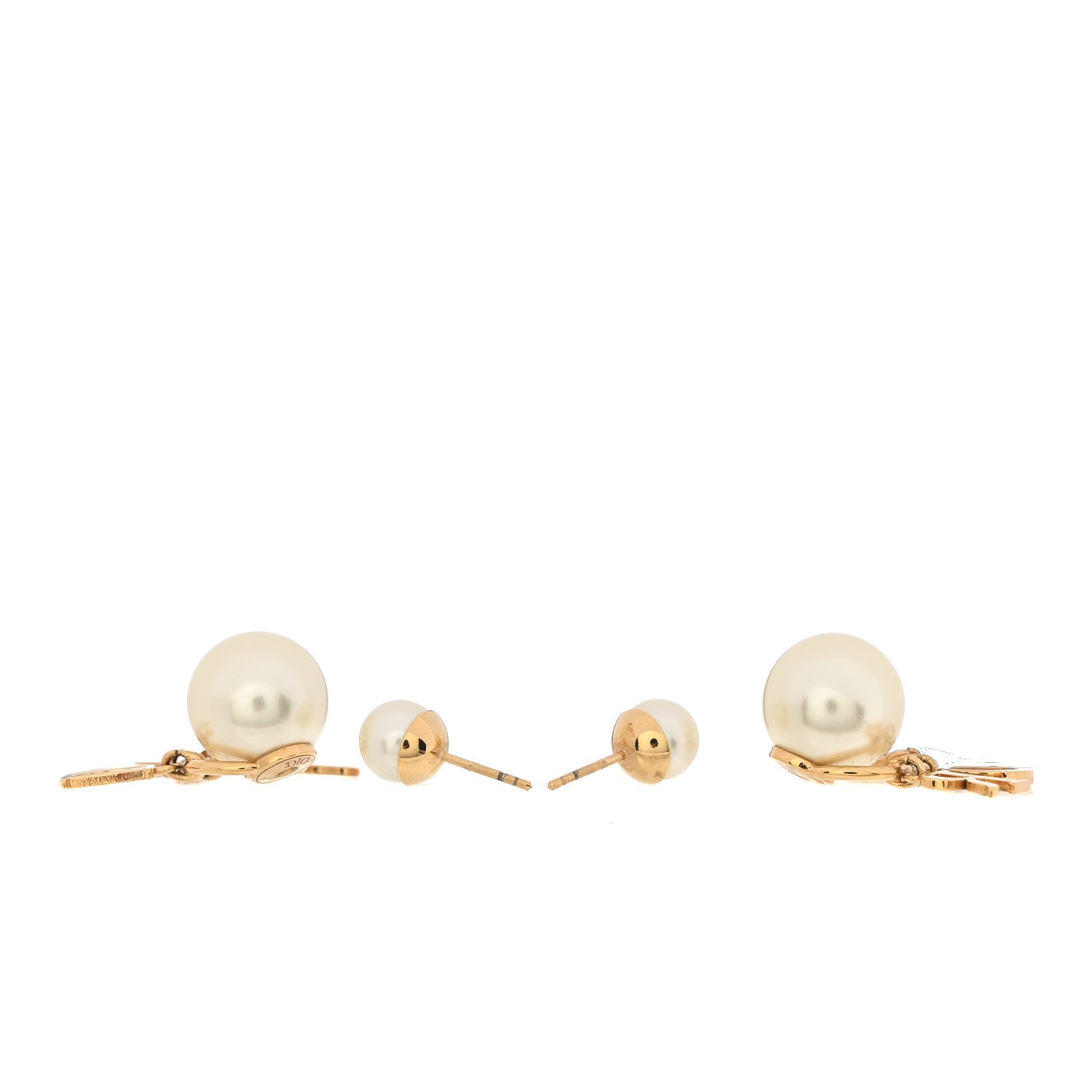 【ChristianDior】ピアス Tribales Christian Dior Pearl Crystal Tribal Logo Charms Earrings Gold