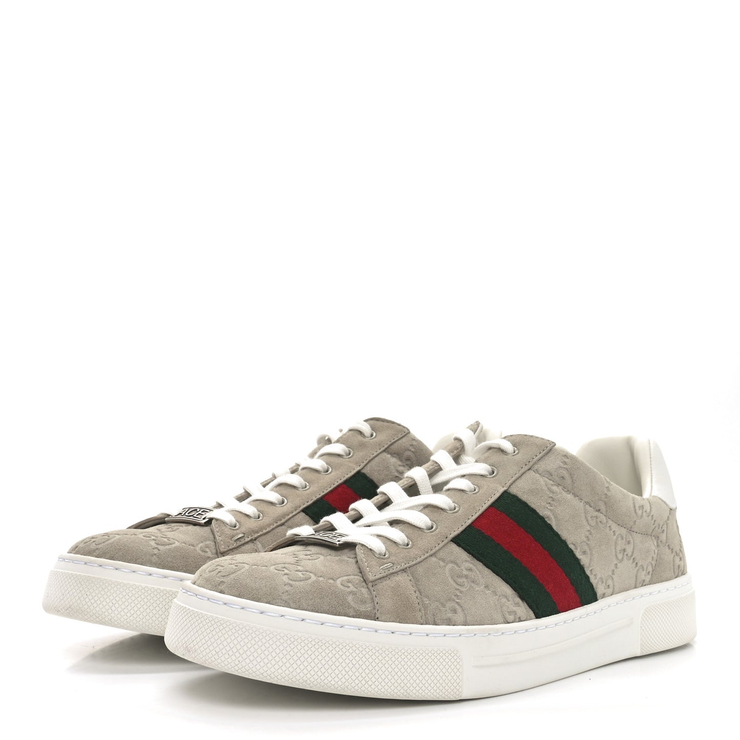Suede Monogram Web Ace Sneakers 39 Oatmeal