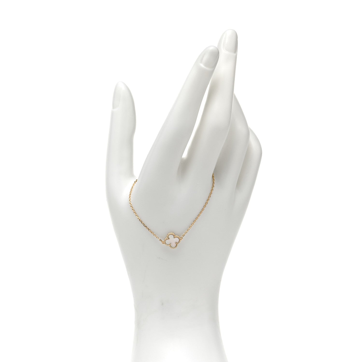 Van Cleef & Arpels 18K Yellow Gold Mother of Pearl Sweet Alhambra Bracelet 2 of 5