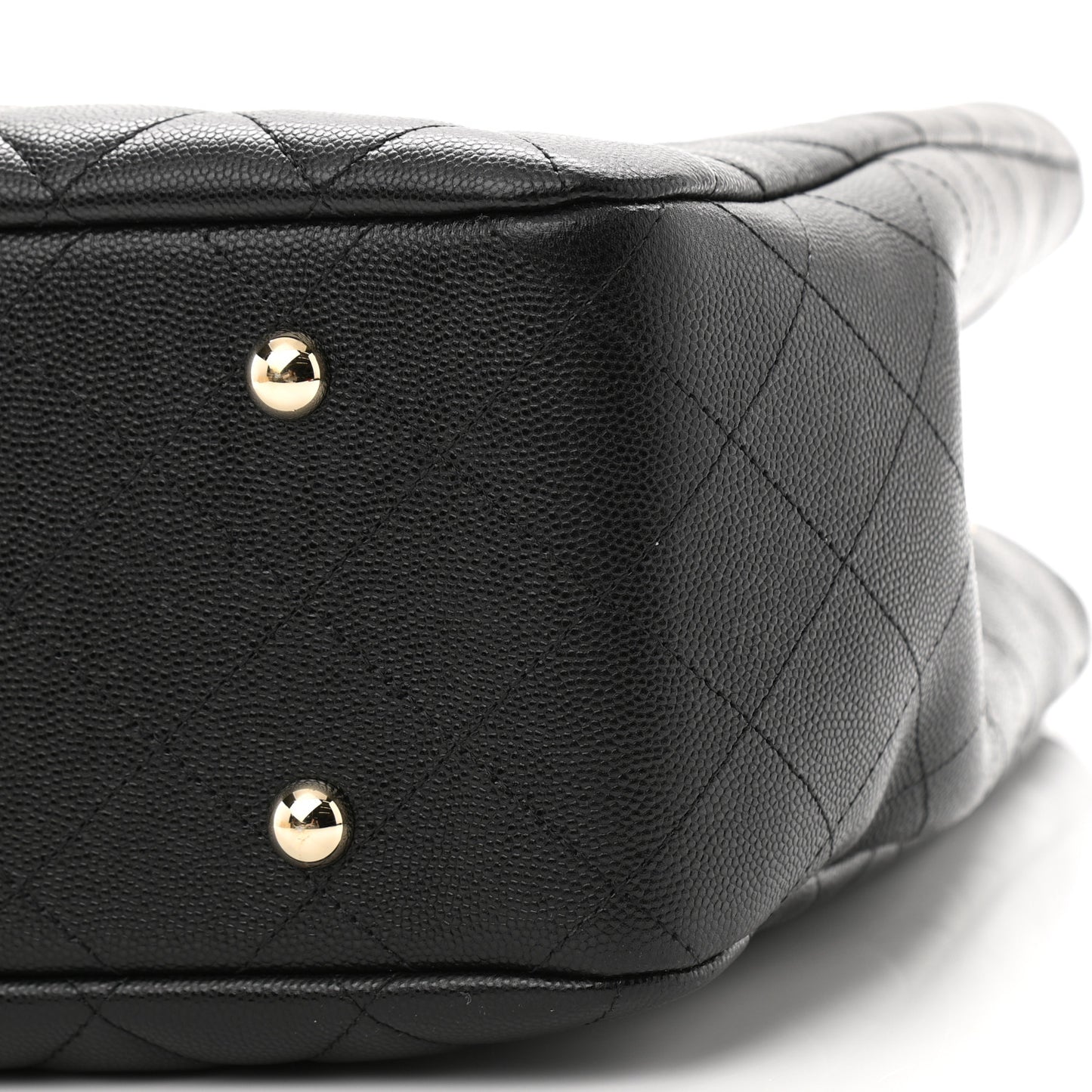 Caviar Quilted Large Shopping Tote Black
