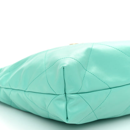 Chanel Shiny Calfskin Quilted Small Chanel 22 Light Blue 10 of 12