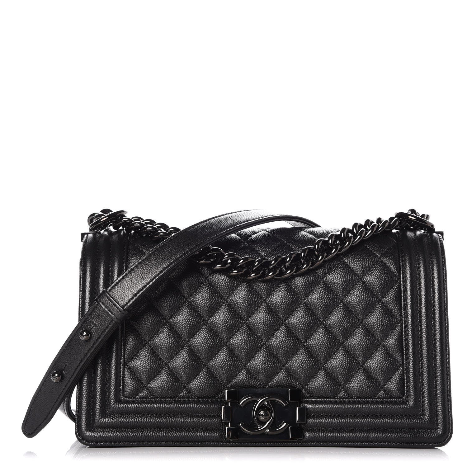 Chanel Caviar Quilted Medium Boy Flap So Black 1 of 8