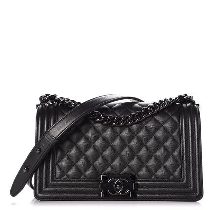 Chanel Caviar Quilted Medium Boy Flap So Black 1 of 8