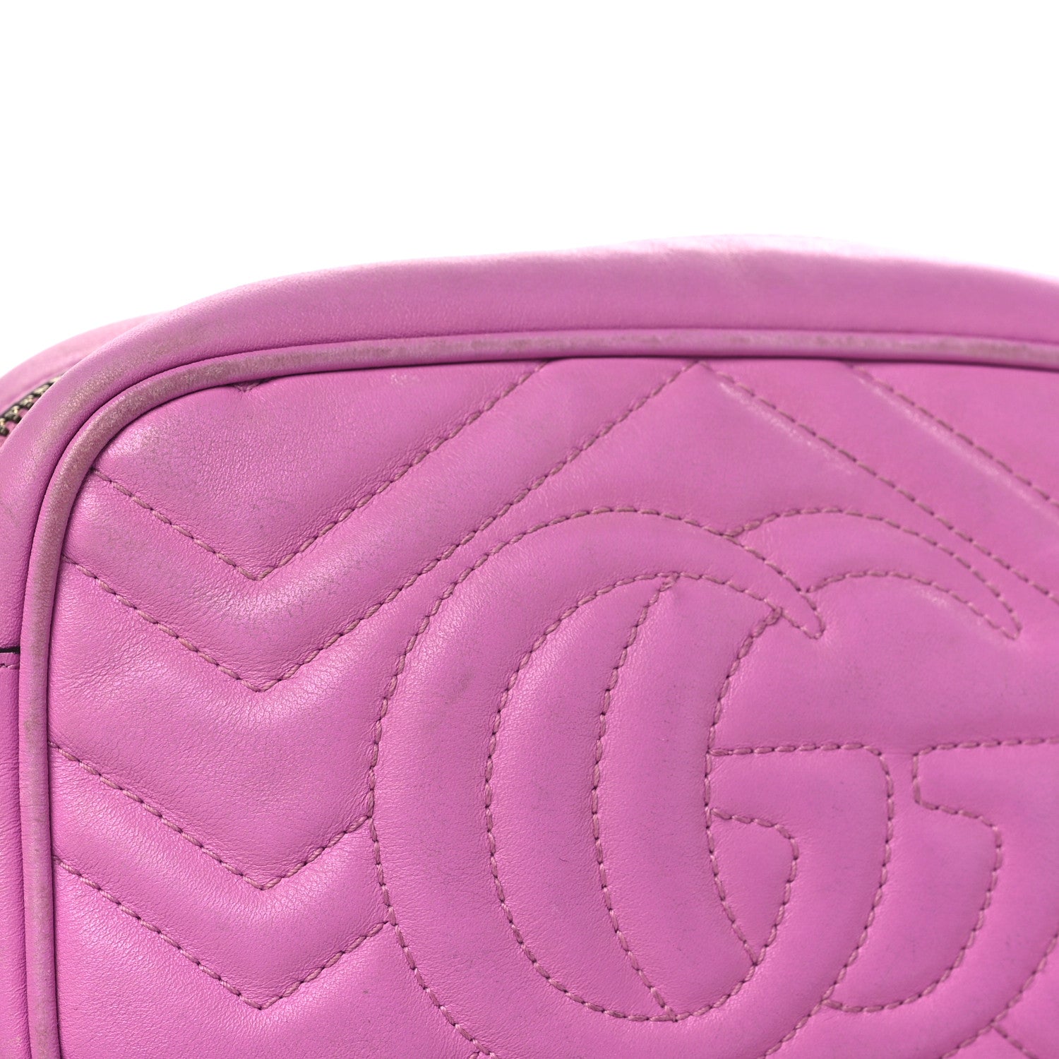 Gucci Calfskin Matelasse Mini GG Marmont Chain Shoulder Bag Candy Mousse 11 of 15