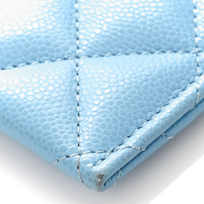 Chanel Caviar Quilted Card Holder Light Blue 9 of 10