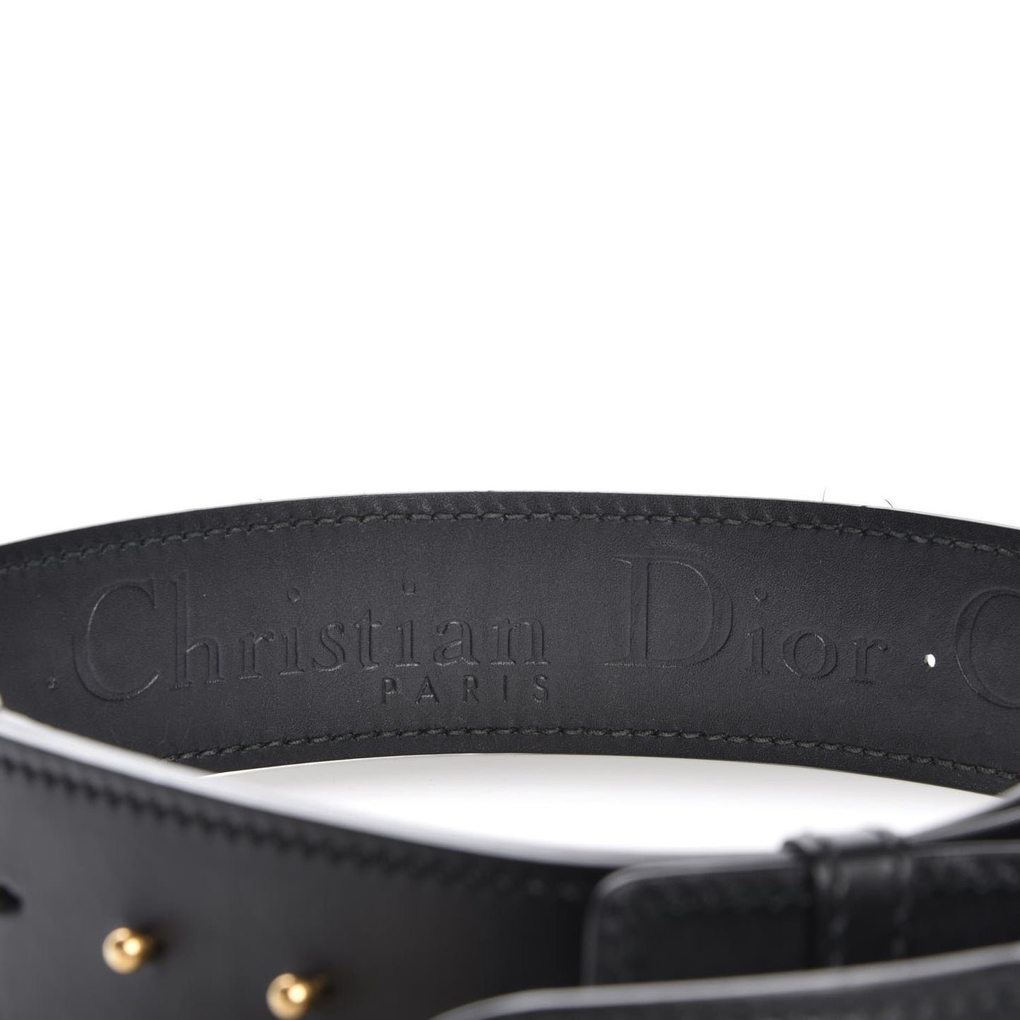 Calfskin Studded J’Adior Shoulder Strap Black