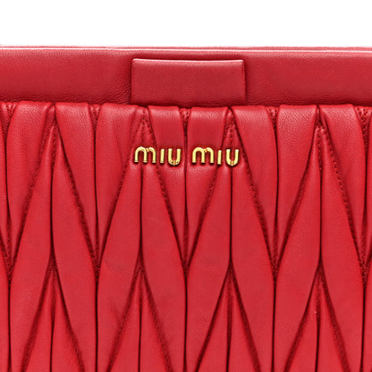 Miu Miu Nappa Matelasse Crossbody Clutch Red 7 of 9