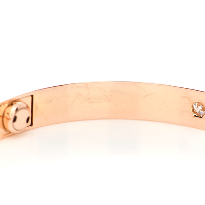 Cartier 18K Pink Gold 4 Diamond LOVE Bracelet 17 6 of 7