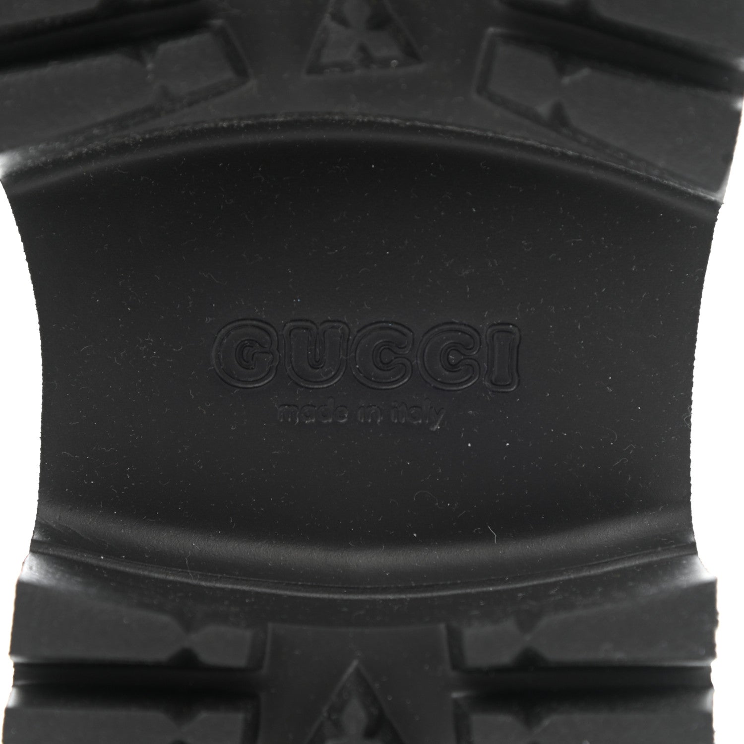 Gucci Rubber GG Monogram Perforated Elea Platform 55mm Lug Sole Sandals 38 Black 6 of 7