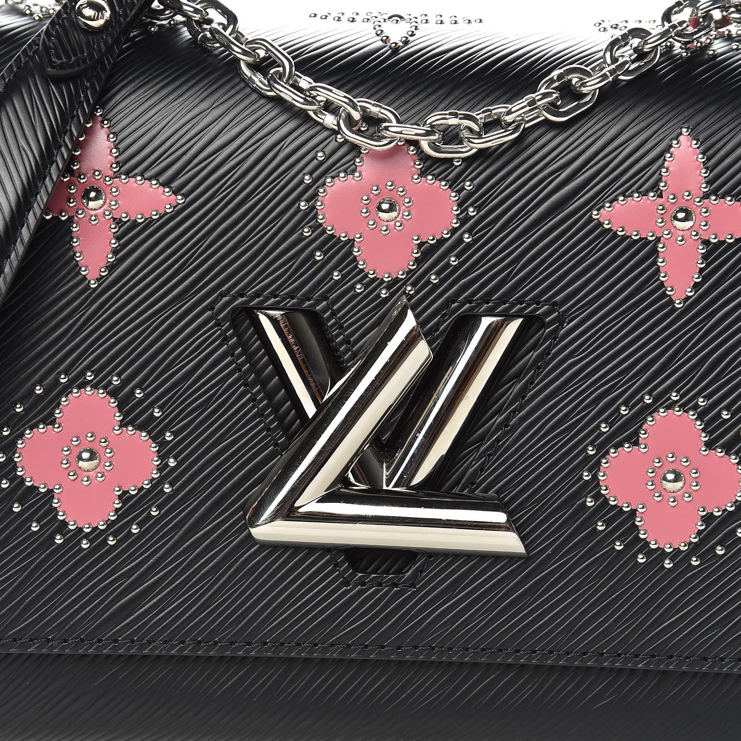 Louis Vuitton Epi Flowers Twist Shoulder Bag MM Black Bois De Rose 10 of 10
