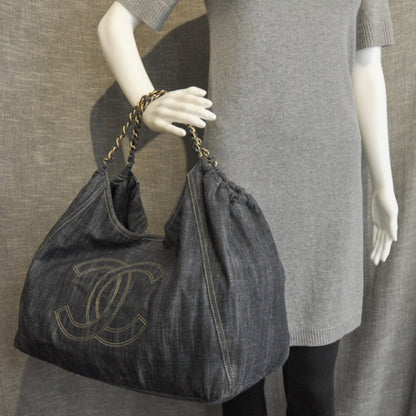 Chanel Denim XL Coco Cabas Tote Blue 3 of 11