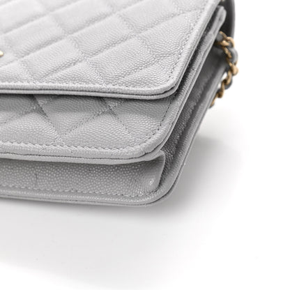 Chanel Caviar Quilted Wallet On Chain WOC Grey 10 of 11