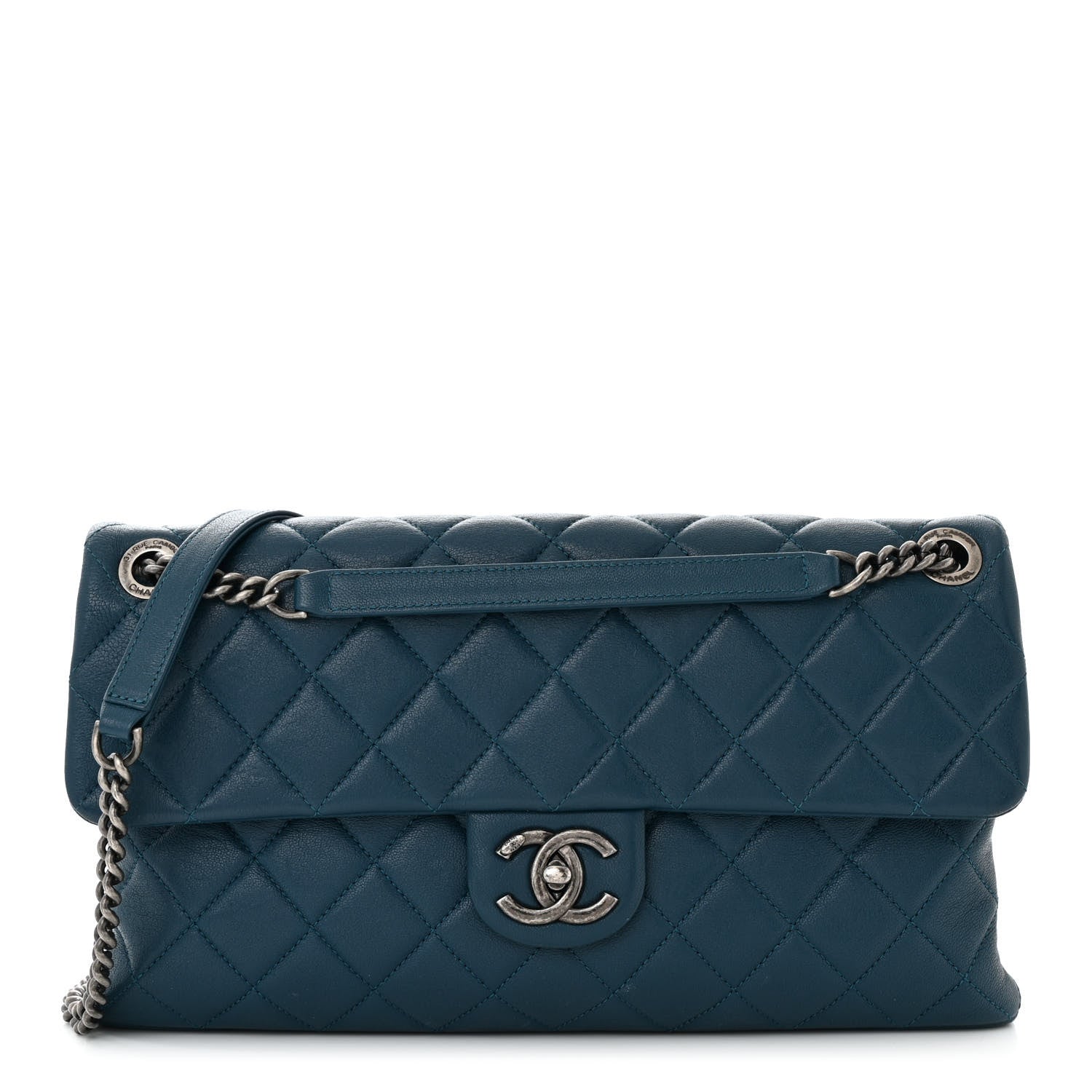 Chanel Goatskin Quilted Medium Flap Blue 1 of 10