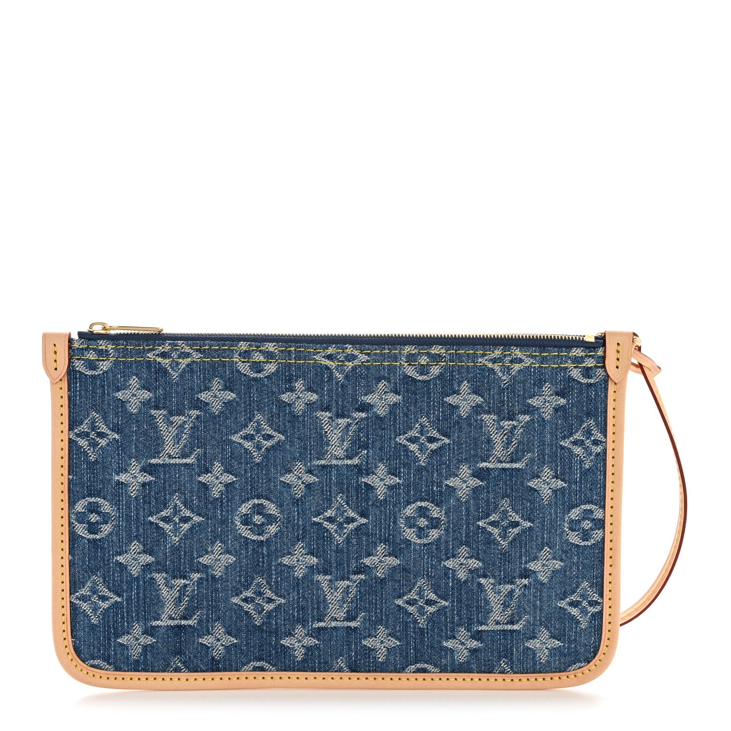 Louis Vuitton Denim Monogram Carryall MM Pochette Blue 1 of 7