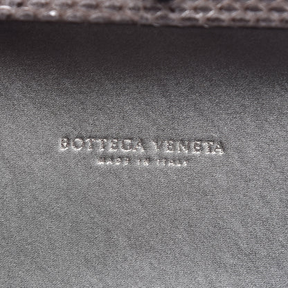 Bottega Veneta Satin Ayers Intrecciato Chain Knot Clutch Grey 5 of 8