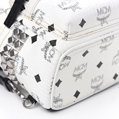 MCM Visetos Side Stud X-Mini Stark Backpack White 10 of 14
