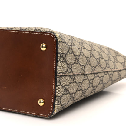 Gucci GG Supreme Monogram Linea A Foldover Tote Brown 10 of 13