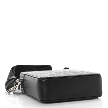 Christian Dior Calfskin Oblique Galaxy Perforated World Tour Messenger Pouch Black 4 of 8