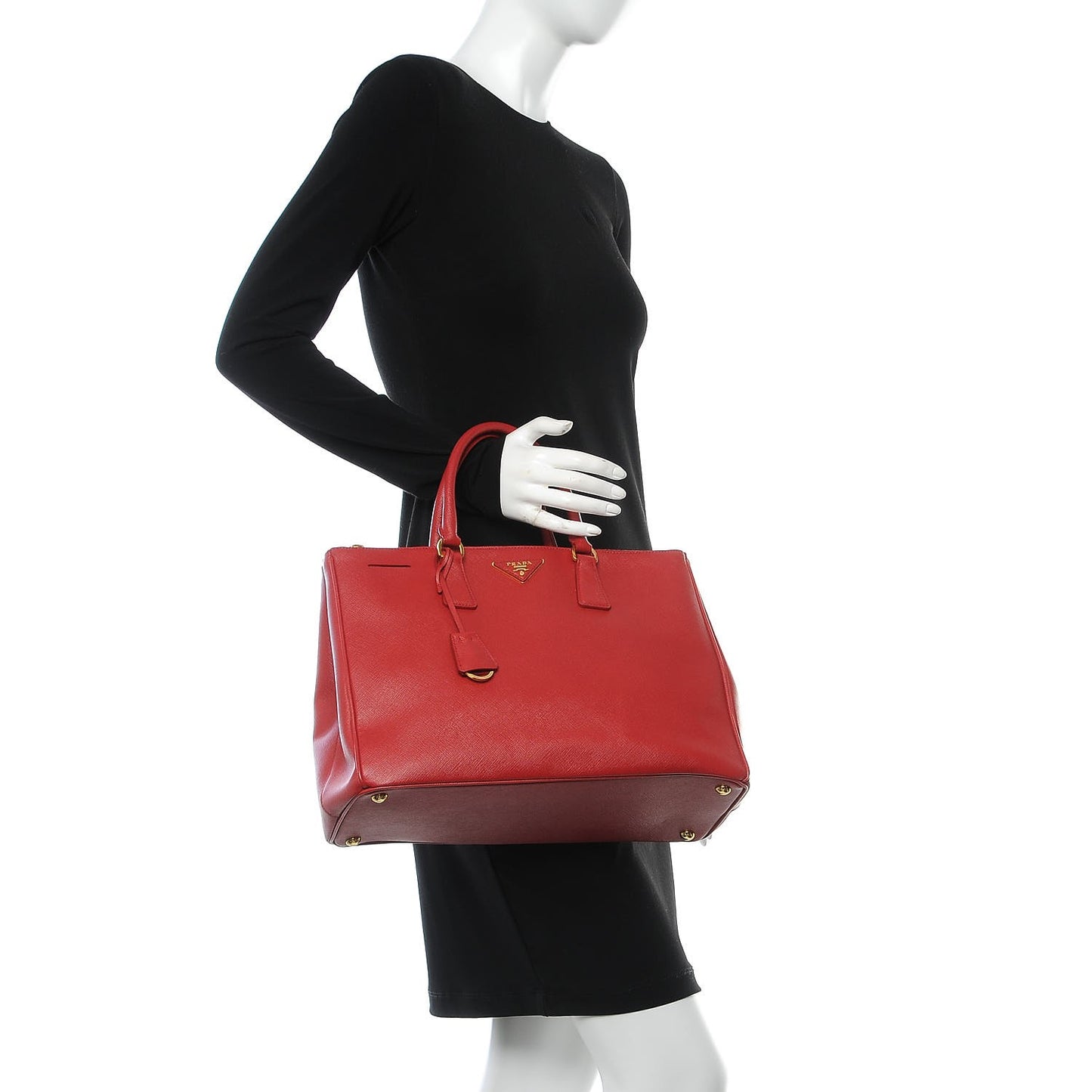 Saffiano Medium Galleria Double Zip Tote Fuoco