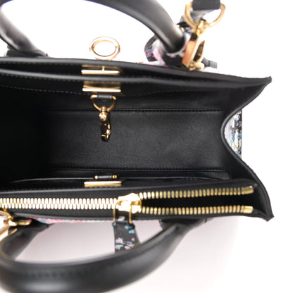 Louis Vuitton Calfskin Floral Print Mini City Steamer Black 6 of 9
