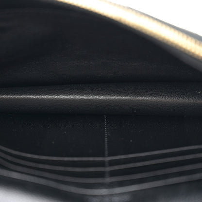 Saint Laurent Grain De Poudre Matelasse Chevron Monogram Envelope Chain Wallet Black 5 of 13