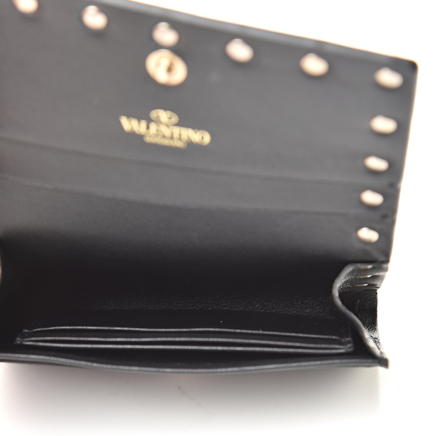 Valentino Garavani Nappa Rockstud Bi-Fold Card Holder Ivory Black 5 of 9
