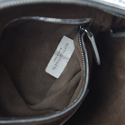 Bottega Veneta Metallic Grosgrain Intrecciato Nodini Crossbody Messenger Silver 8 of 15
