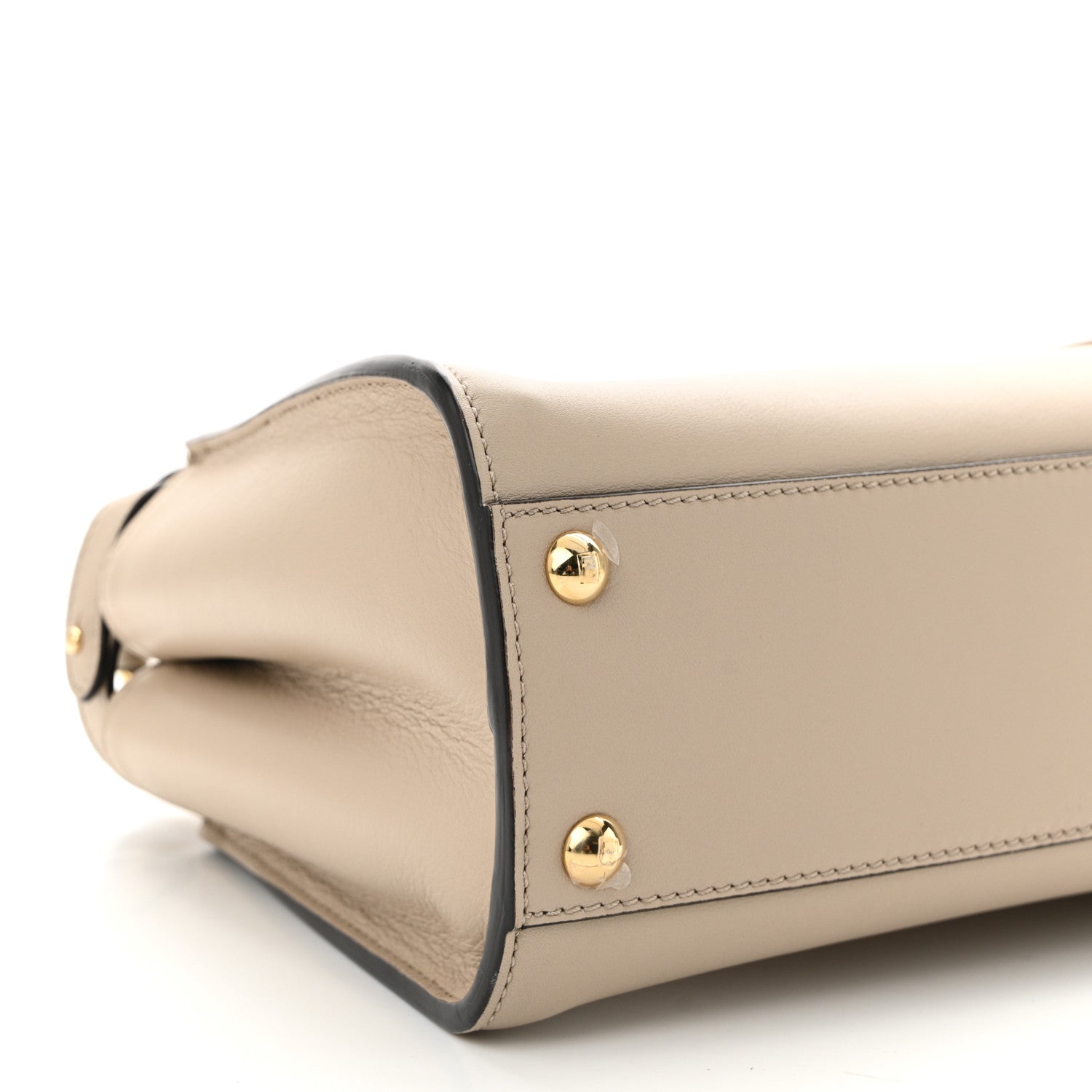 Fendi Vitello Seta Canvas FF Embroidered Mini Peekaboo Iconic Satchel Nuvola 10 of 11