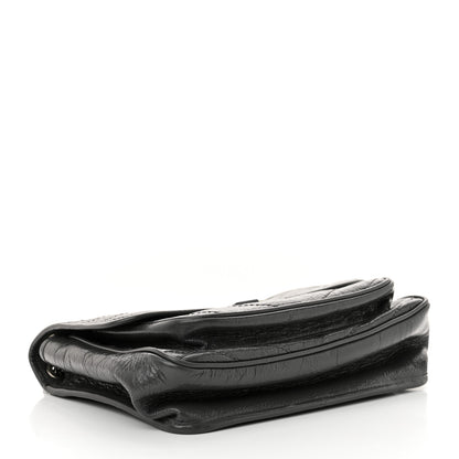 Saint Laurent Crinkled Calfskin Matelasse Monogram Medium Niki Chain Satchel Storm 4 of 11