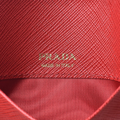 Prada Saffiano Metal Zip Card Holder Fuoco 6 of 7