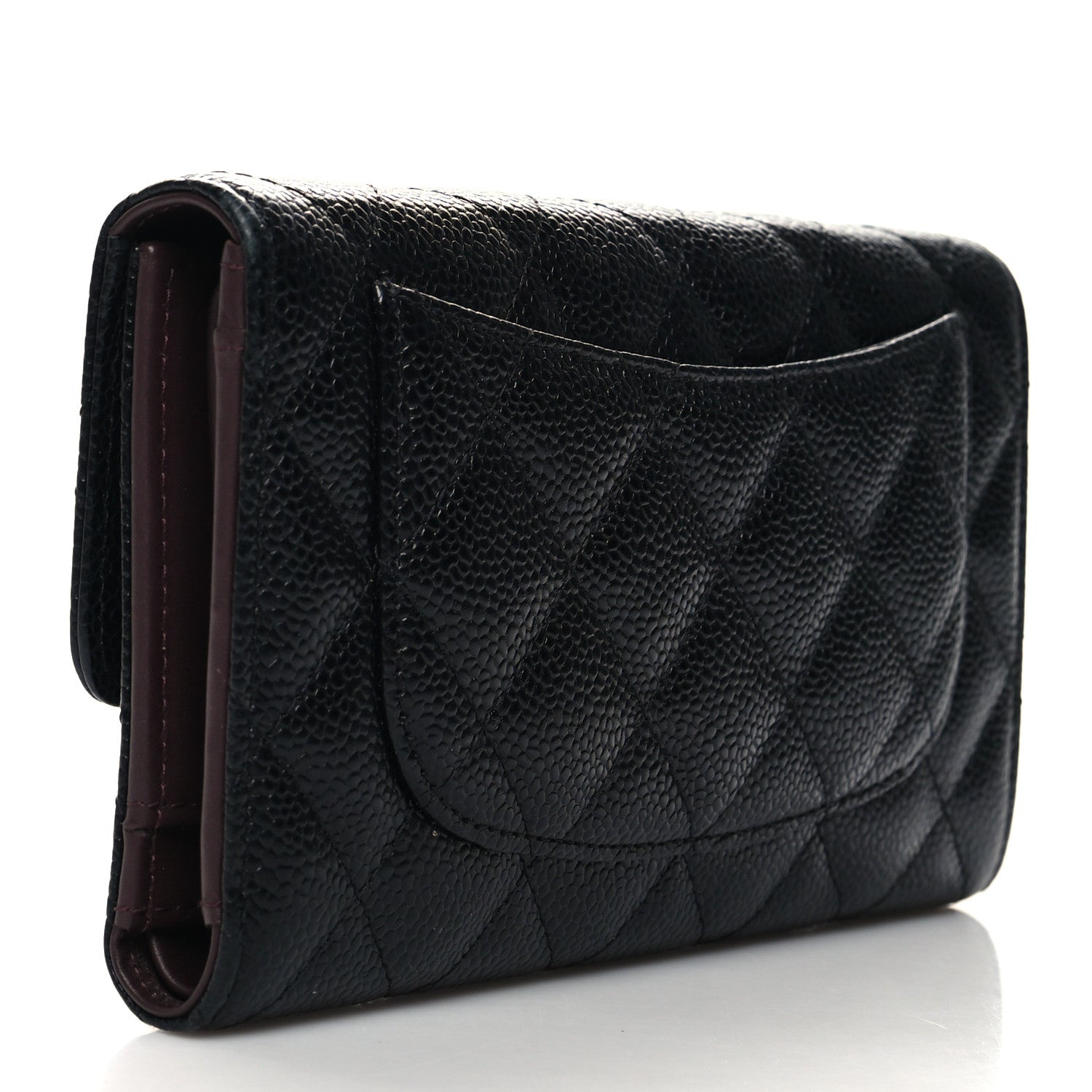 Chanel Caviar Quilted Large Gusset Flap Wallet Black 3 of 11