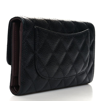 Chanel Caviar Quilted Large Gusset Flap Wallet Black 3 of 11
