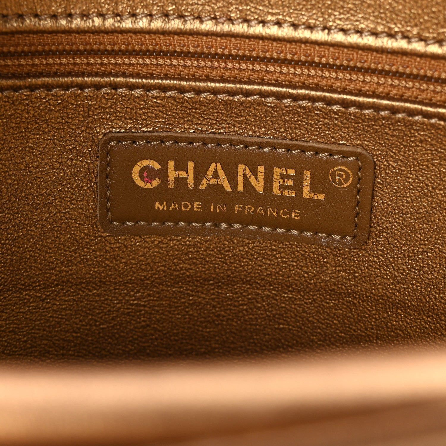 Chanel Metallic Lambskin Quilted Shoulder Bag Bronze 6 of 9