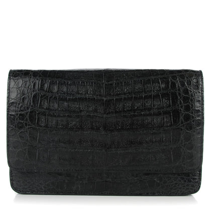 Nancy Gonzalez Crocodile Wallet On Chain Black 1 of 8