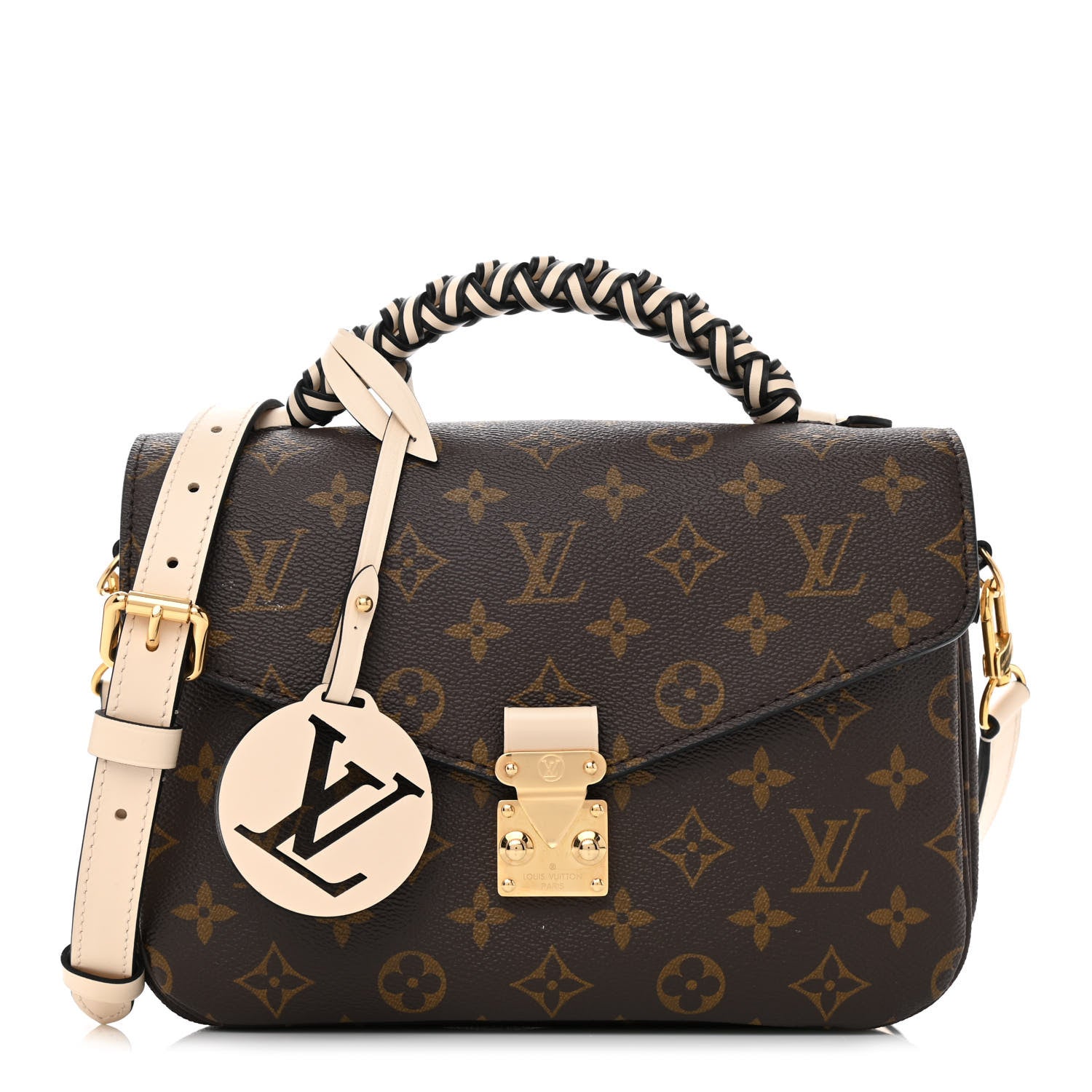 Louis Vuitton Monogram Braided Pochette Metis Creme Beige 1 of 9