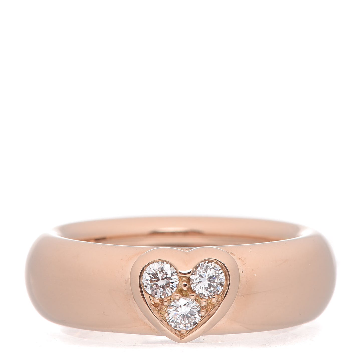 18K Rose Gold Diamond Heart Ring 50 5.25
