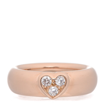 Tiffany 18K Rose Gold Diamond Heart Ring 50 5.25 1 of 5