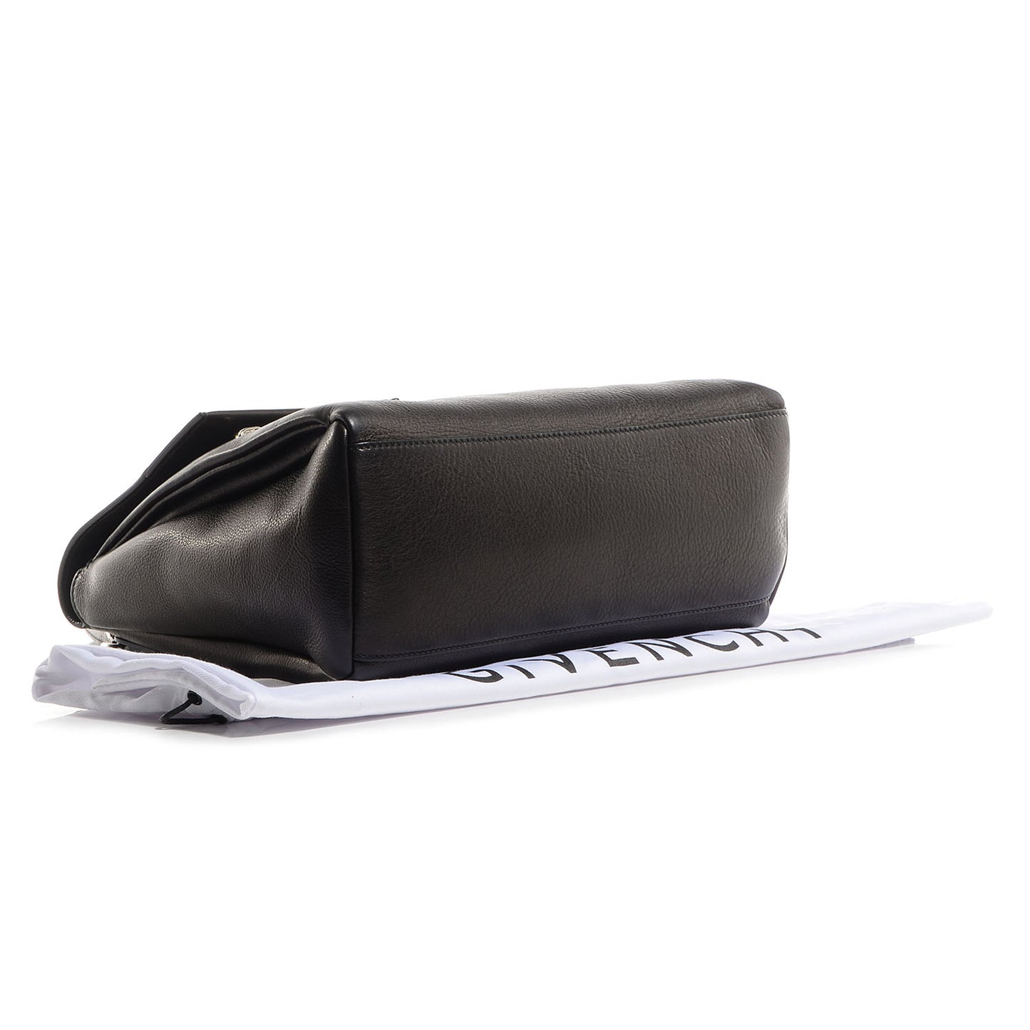 Textured Calfskin Small Pandora Pure Flap Bag Black