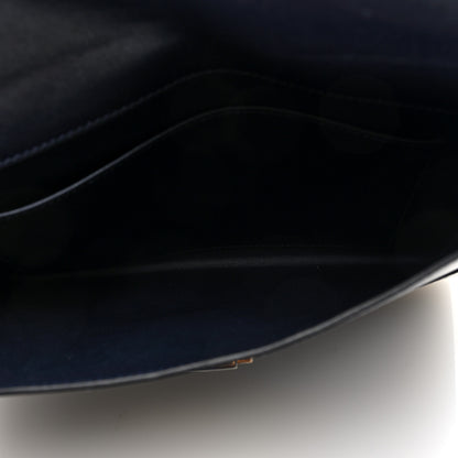 Hermes Villandry Calfskin  Cinhetic Clutch  Bleu Nuit 5 of 7