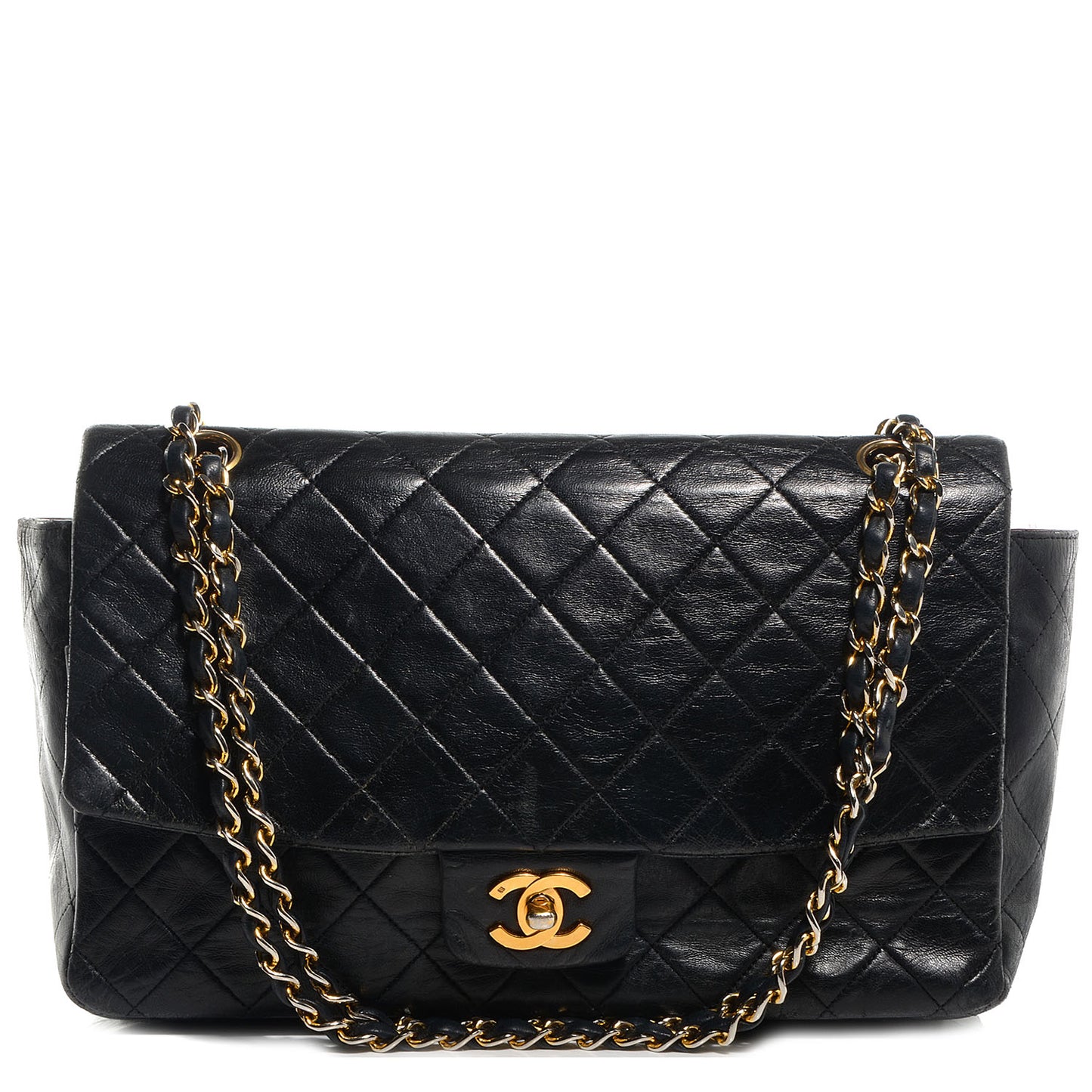 Lambskin Jumbo Single Flap Black