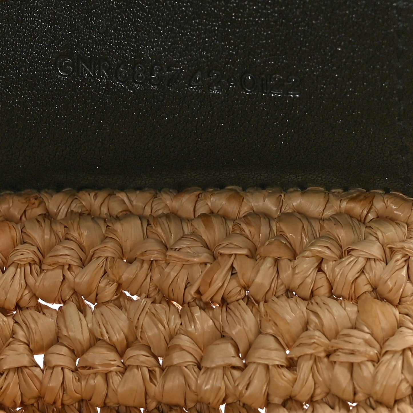 Raffia Calfskin Rive Gauche Tote Naturale Black