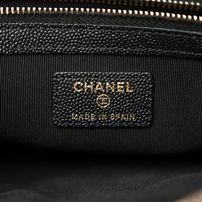 Chanel Caviar Quilted Medium Vintage Mademoiselle Cosmetic Case Black 6 of 12