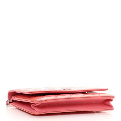 Chanel Patent Quilted Wallet On Chain WOC Coral 3 of 16
