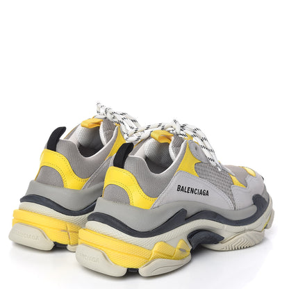 Balenciaga Fabric Mesh Womens Triple S Sneakers 39 Yellow Grey White 4 of 9