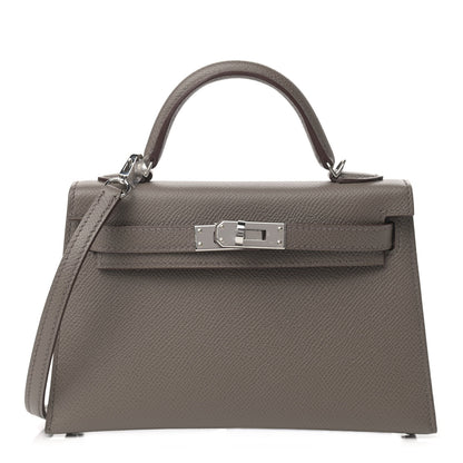 Hermes Epsom Mini Kelly Sellier 20 Etain 1 of 30
